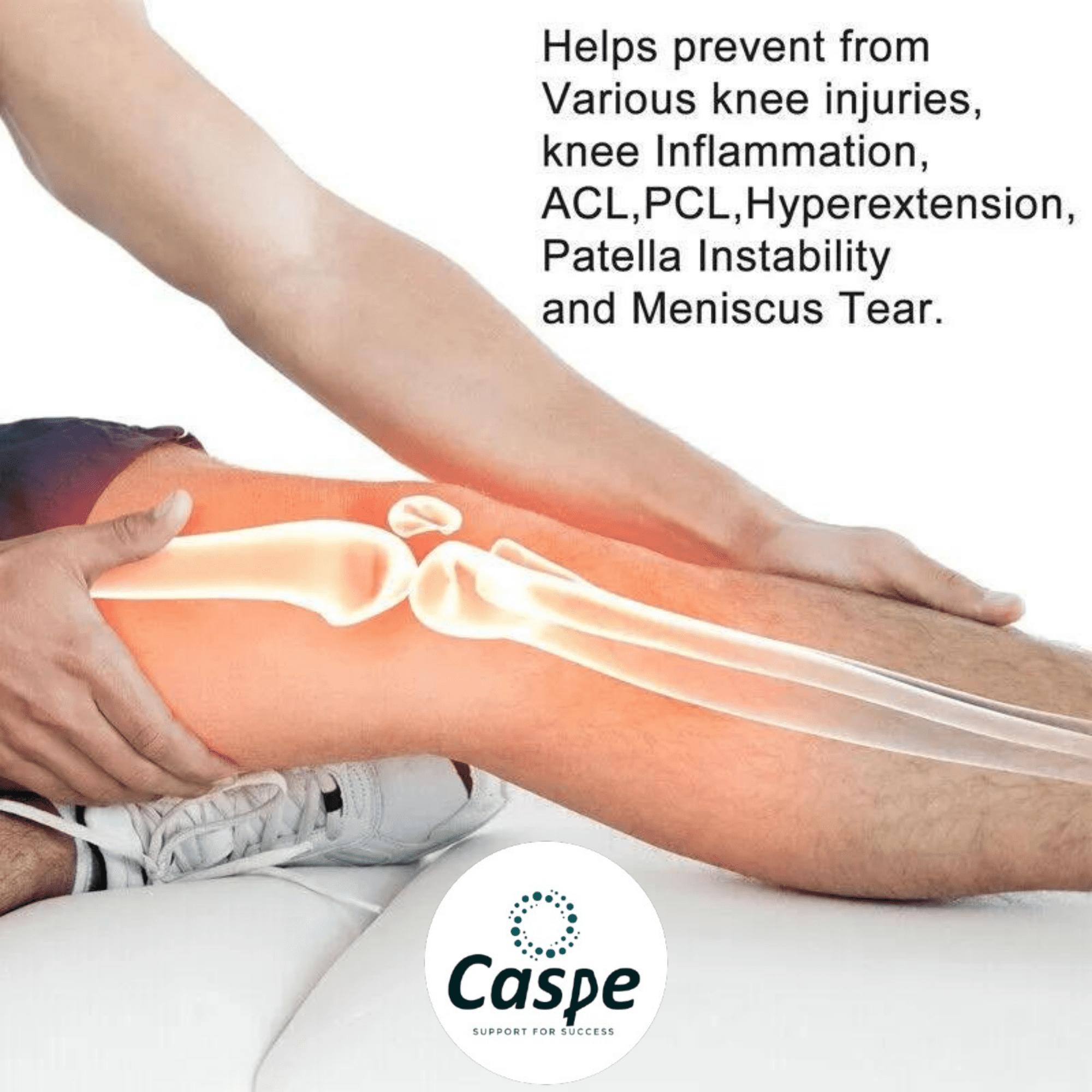 Caspe Knee Brace Support Stabilizer Patella Adjustable Knee Wrap for Arthritis