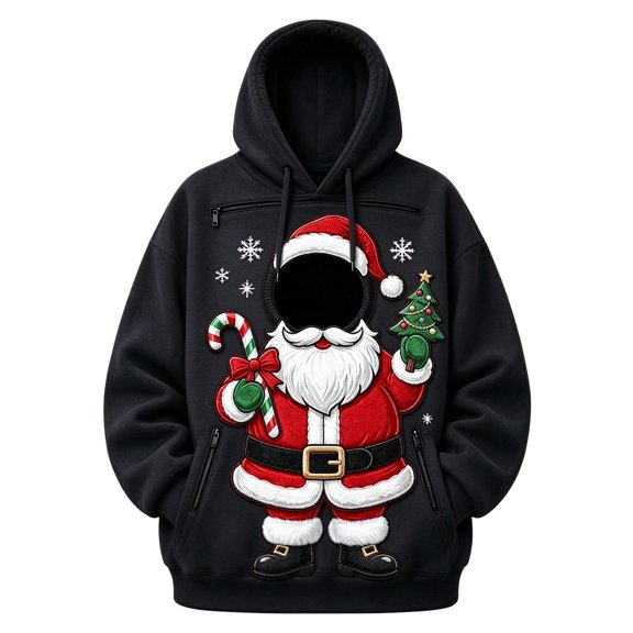 FUYUDY Unisex Pet Carrier Hoodie Christmas Graphic Print Sweatshirt Oversized Long Sleeve Pullover