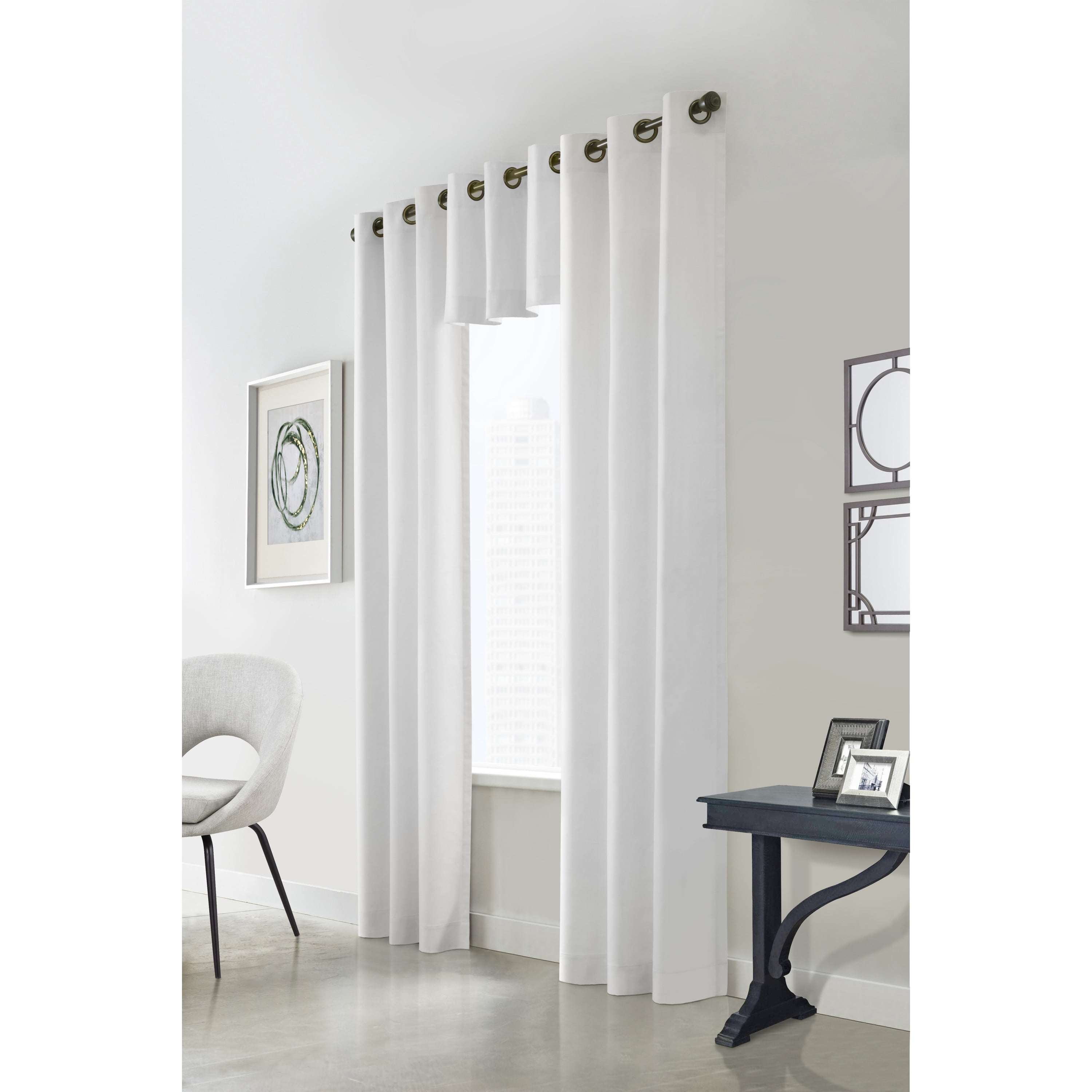 Winmate Insulated Cotton Grommet Valance 40" x 15" in White