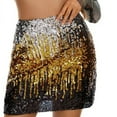 thumbnail image 2 of EchfiProm Skirts for Women Sparkly Sequin Bodycon Mini Gold Party Going Out Stretchy Womens Skirts, 2 of 5