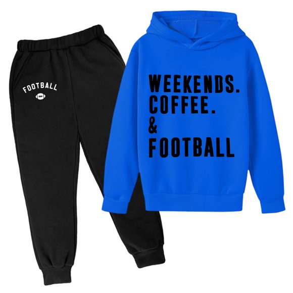 FhsagQ Outfits Little Boy Outfits Size 9/10 Kids Hoodie Sweatshirt and Sweatpants PulHoodie Set Tracksuit 2 Piece Outfits Little Boy Outfits Size 6-7 Christmas Blue 4-5 Years