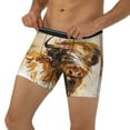 thumbnail image 3 of Xecao Yak Print Boxer Briefs for Men's Stretch Moisture-Wicking Underwear, Mid-Rise Classics breathable fabric, 3 of 7