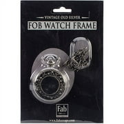 Old Silver No Mechanism Fob Watch with Chain Embellishment
