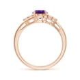thumbnail image 2 of ANGARA Natural Oval 1.15 ct Amethyst Bypass Ring with Trio Diamond Accents in 14K Rose Gold for Women (Size-8x6mm) | February Birthstone, Anniversary, Jewelry Gift for Women | Natural Amethyst Ring, 2 of 9