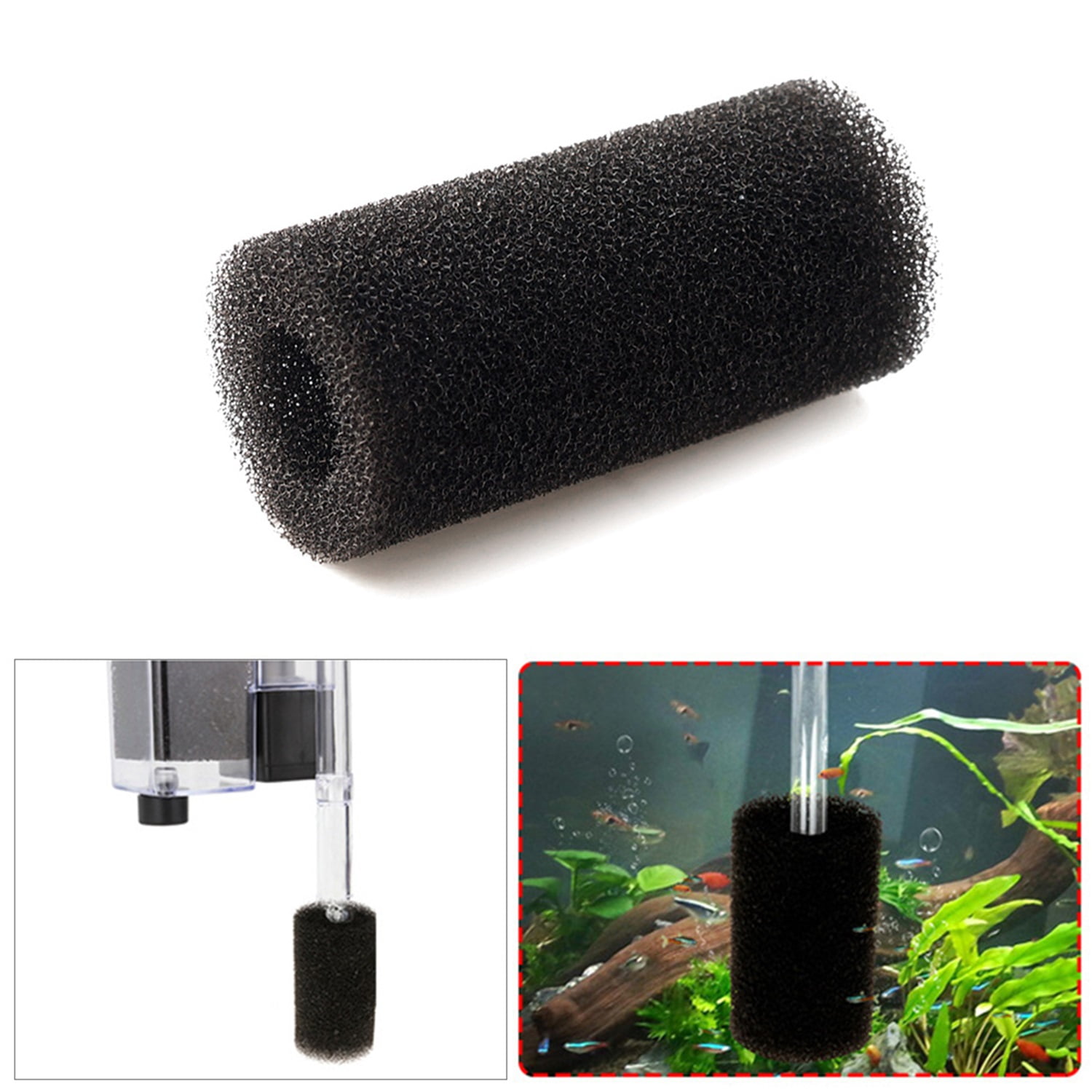 Pefilos Pre-Filter Sponge, 5 pcs Sponge Filter Element Aquarium Pre Filter Foam Rolls Compatible Filter Accessories for Fish Tank, Black Pefilos Pre-Filter Sponge, 5 pcs Sponge Filter Element Aquarium Pre Filter Foam Rolls Compatible Filter Accessories for Fish Tank, Black