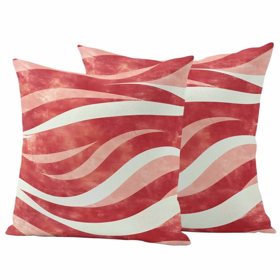 Outdoor Waterproof Pillow Covers Abstract Watercolor Wave Texture Decorative Throw Pillow Protectors,Pillowcase Cushion Cases for Patio Sofa Garden Couch,16x16in,Pack of 2