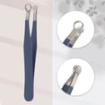 thumbnail image 2 of Unique Bargains 1 Set Round Head Nose Hair Tweezers Nose Hair Trimming Tweezers Blue 3.31"x0.35" Eyebrow Clippers, 2 of 5