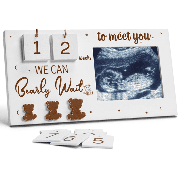 Sonogram Picture Frame, Ultrasound Photo Frame with Baby Countdown Weeks, Ultrasound Frame for Baby Announcement Sign, Expecting Mom Parents to be, Unique Gifts for Pregnant Women