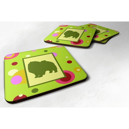 

Carolines Treasures CK1137FC Keeshond Foam Coaster Set of 4 3 1/2 x 3 1/2 multicolor