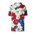 thumbnail image 5 of Mifsaly Short Sleeve Button Down Shirts for Women Lapel Collar V Neck Blouses Patriotic Hearts American Flag Print Independence Day Tops 2026 L, 5 of 5