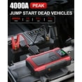 thumbnail image 3 of 4000A Car Jump Starter with Air Compressor, Portable Charger Jumpstart 12V Vehicle, Power Pack with 150PSI Tire Inflator for 9.0L Gas/7.5L Diesel Engines Jump Box with Light and Jumper Cable, 3 of 6
