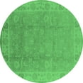 thumbnail image 1 of Ahgly Company Indoor Round Oriental Emerald Green Industrial Area Rugs, 7' Round, 1 of 4