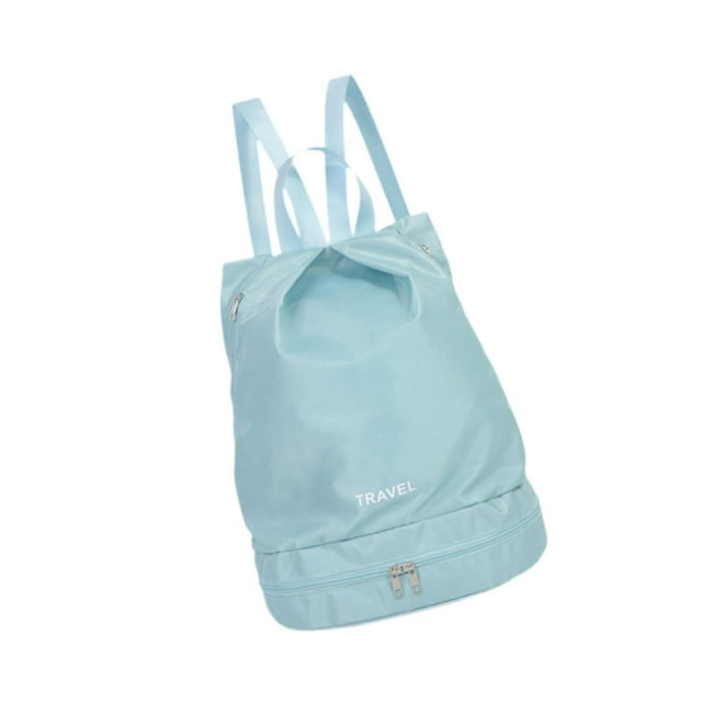 Mochila de gimnasio, bolsa de almacenamiento portátil resistente al agua para viajes de entrenamiento de baile Azul claro