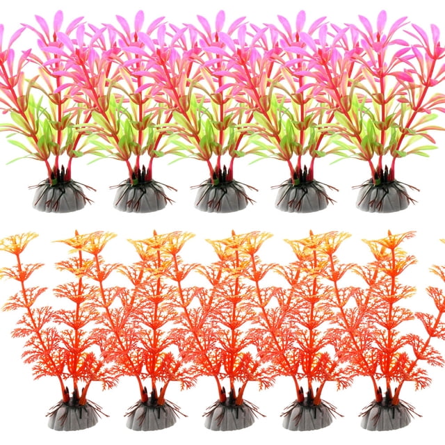 Plantas de acuario, plantas artificiales decoradas con peceras, envasadas en 10 piezas.