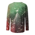thumbnail image 4 of Womens Tops Christmas Printed Round Neck Long Sleeve Casual T-shirt Blouse Mint Green S,Blouse for Women, 4 of 5