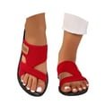 thumbnail image 3 of Slides for Women Flat Scandals Womens Dress Sandals Size 6 Womens Studded Sandals Size 12 Clog 8 Borne Ladies Summer Casual Beach Flat Bottom Set Foot Large Red 8.5, 3 of 8