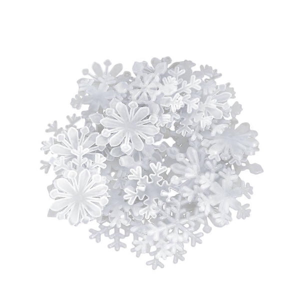 200pcs White Fluorescent Snowflake Wall Sticker Creative Luminous Mural Decals Removable Wall Decals Stereoscopic Background Decoration Accessories fo