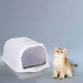 thumbnail image 3 of serony Pet Litter Tray Enclosed Potty Toilet Small Animals Hooded Cat Litter Box Gray, 3 of 7