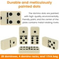 thumbnail image 4 of LOVEVER Dominoes Set for Adults with 4 Wood Racks Funny Domino Game Set with 28 Colored Dominos and EVA Case Portable Dominoes Travel Set Complete Dominos Set for Family Board Games, 4 of 10