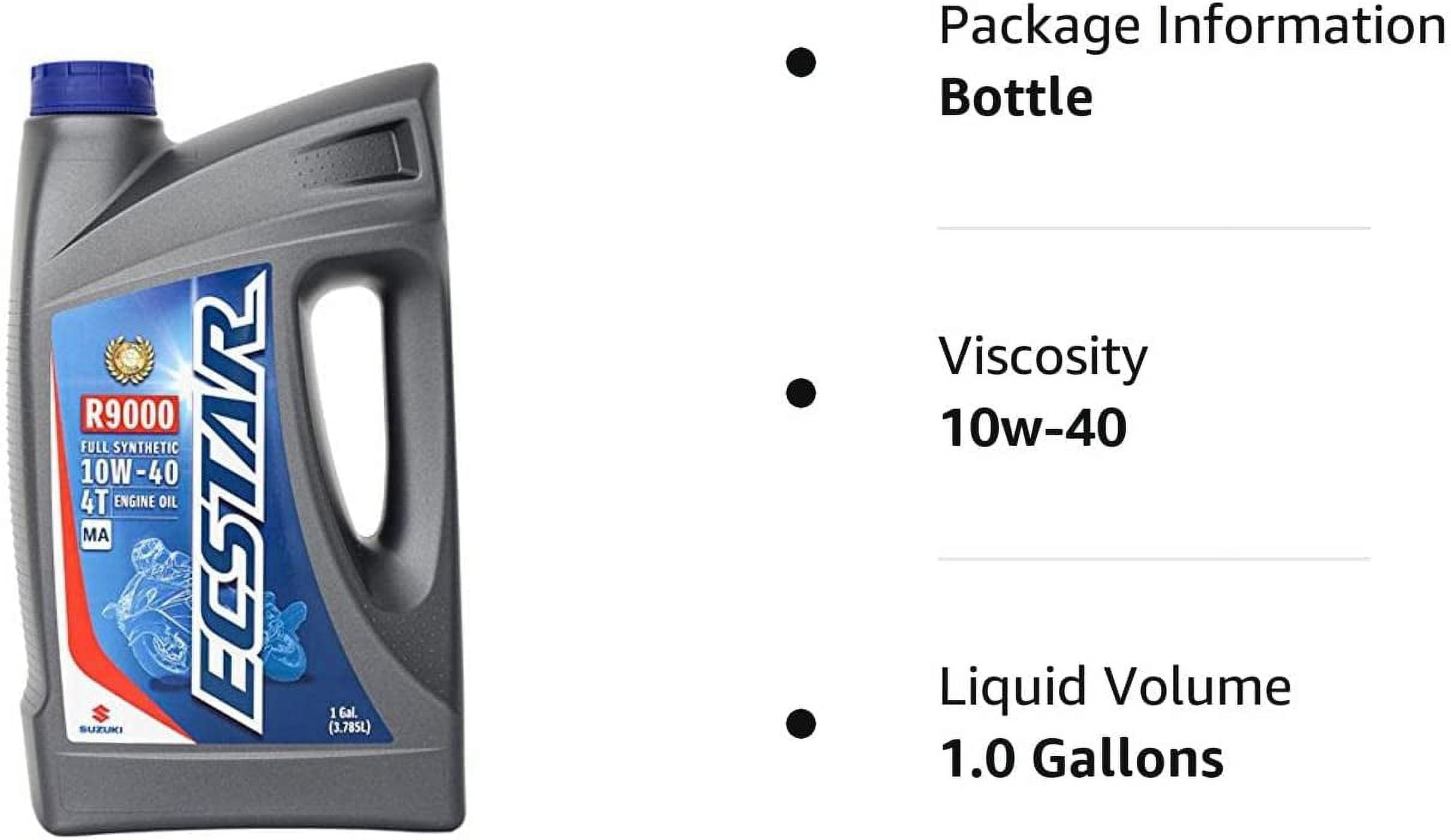 Suzuki ECSTAR R9000 Motorcycle Full Synthetic Engine Oil 10W40 1 Gallon