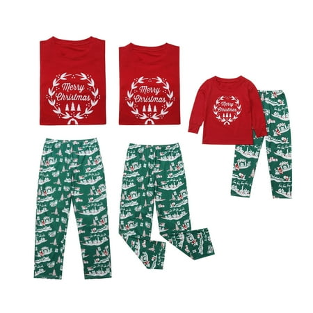 

Musuos Christmas Pajamas Set Family Matching Sleepwear Adult Women Kid Boy Girl Cotton Top+Bottoms