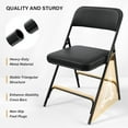 thumbnail image 6 of VINGLI Padded Folding Chairs with Thick Seat Cushion, Portable, Durable & Extra Comfortable Foldable Chairs for Indoor & Outdoor Events, Banquet, Party, Dinning, Work, Craft, PU, Black, 2 Pack, 6 of 8