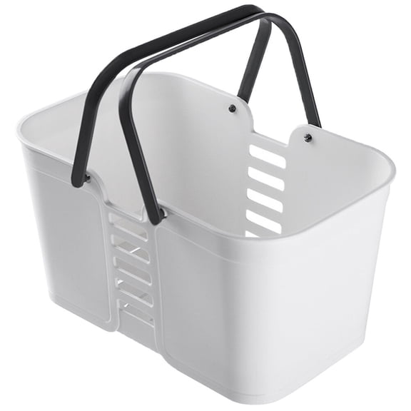 ibasenice 1Pc Portable Shower Basket Plastic with Hollow Bottom and Foldable Handle for Bathroom Use