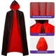 thumbnail image 3 of Vampire Cape Cloak Unisex Halloween Cloak Costume Black And Red Reversible Hooded Cloak Adult Kids 26-27s, 3 of 5