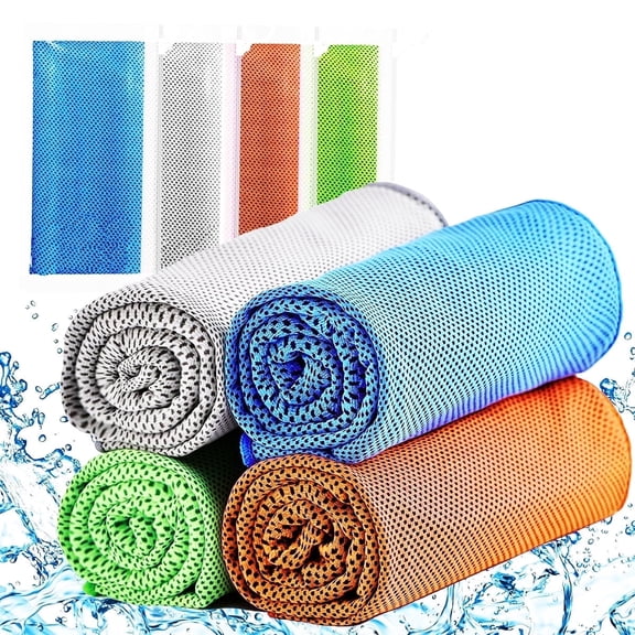 SONQUEEN 4 Pcs Cooling Towels,40"x12" Yaga Towel Cool Sweat Towels,Cooling Towels for Neck and Face,Workout Towels