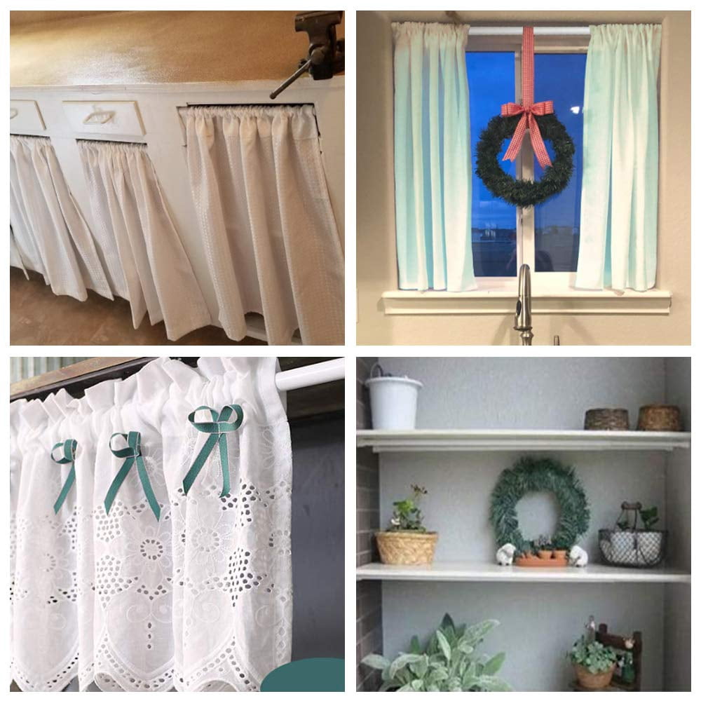 DIY.STORE 8 Pcs Spring Tension Curtain Rods, Adjustable Expandable Spring Loaded Tension Rods For Window, Bathroom, Cupboard,Kitchen(28"-48"; White)