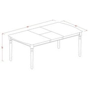 Modern Dining Table Set - 7 Piece Rectangular Table & 6 Chairs - Black Cherry Finish - 42x78 Inch