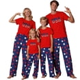 thumbnail image 5 of HTHLVMD Family Matching Sleepwear, Usa Patriotic Pajamas, Usa Flag Letter Dark Blue Star Short Sleeve Family Matching Pajamas Set, Crew Neck 2pcs Patriotic Home Loungewear, XL, 5 of 8