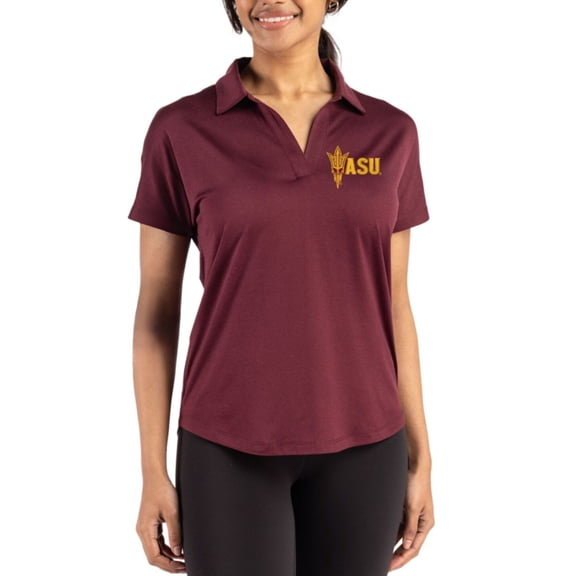 Women's Cutter & Buck Maroon Arizona State Sun Devils Coastline Epic Comfort Recycled Dolman Polo