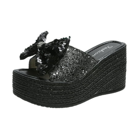 

Women s Wedge Muffin Peep Toe Slippers Women s Platform High Heels