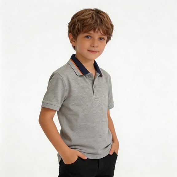 WELOIJEVBE Kids Boy's Short Sleeve Polo Shirts Boys Uniform Shirts Classic Collared Neck Boys' Polo Shirts Boys Clothes Size 6-7 Years