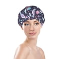 thumbnail image 3 of Kdxio Watercolor Marine Animals Print Shower Cap for Women,Elastic and Reusable,Double Waterproof Layers Bathing Hat, 3 of 9
