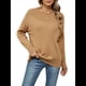 thumbnail image 3 of Suéteres Casuales de Larga para Mujer, Suéteres Sueltos de Punto Liso, Suéteres Tipo Jersey, Tops. Camello S, 3 of 10
