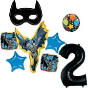 Mayflower Products Batman 2nd Birthday Party Supplies and Bat Mask Balloon Bouquet Decoration