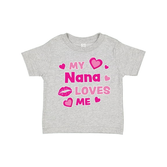 Inktastic Valentine's Day My Nana Loves Me Hearts and Lips Boys or Girls Toddler T-Shirt