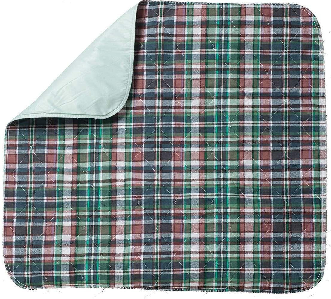 Amz Supply Green Reusable Underpads 30x36 Plaid Pattern Incontinence