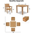 thumbnail image 2 of WINSOON 5-Piece HIPS All Weather Outdoor Patio Dining Sets, 1-Table 4-Chairs, Sturdy Frame & Easy to Install for Family Use，Teak, 2 of 6