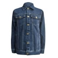 thumbnail image 3 of Maoxin Mens Jacket Men's Vintage Motorcycle Solid Color Button Pocket Long Sleeved Denim Jacket Spring/Autumn Clothing Dark Blue S, 3 of 4