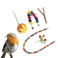 thumbnail image 4 of Swing Chewing Toy, Easy Installation Improve Immunity Hanging Bell  Cage Toys Safe Rattan Ball Bell Skewer  For Chewing, 4 of 8
