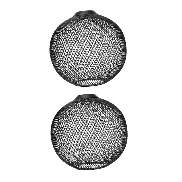 2x lámpara colgante pantalla estilo Retro candelabro cubierta de luz colgante pantalla comedor de té cocina Decoración Negro Sunnimix Pantalla tejida