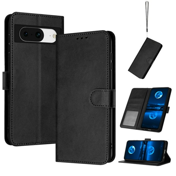 for Google Pixel 8 with RFID Blocking Wallet case Credit Card Holder,Flip Book PU Leather Phone case Shockproof Rugged Cover Cellphone Women Men for Google Pixel 8 case Wallet,Black