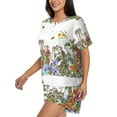 thumbnail image 2 of Picia Herbs and Wildflowers Pajamas Sets for Women Soft Short-Sleeved Pjs with Lounge Shorts Two Piece Sleepwear-Medium, 2 of 9
