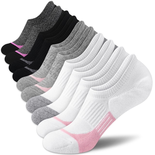 Calcetines No Show Cuangya para correr, 5 pares, gruesos y acolchados