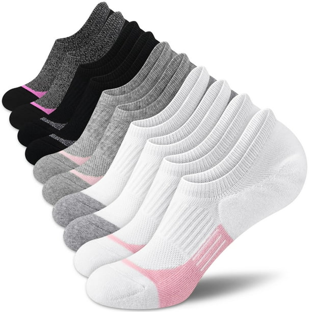 Calcetines No Show Cuangya para correr, 5 pares, gruesos y acolchados