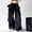 A139 Black, variant on Women's Y2K Baggy Wide Leg Pants Casual Elastic Waist Layered Ruffle Vintage Trousers with Lace Trim Loose Fit Grunge Goth Streetwear Fashion Lounge Bottoms