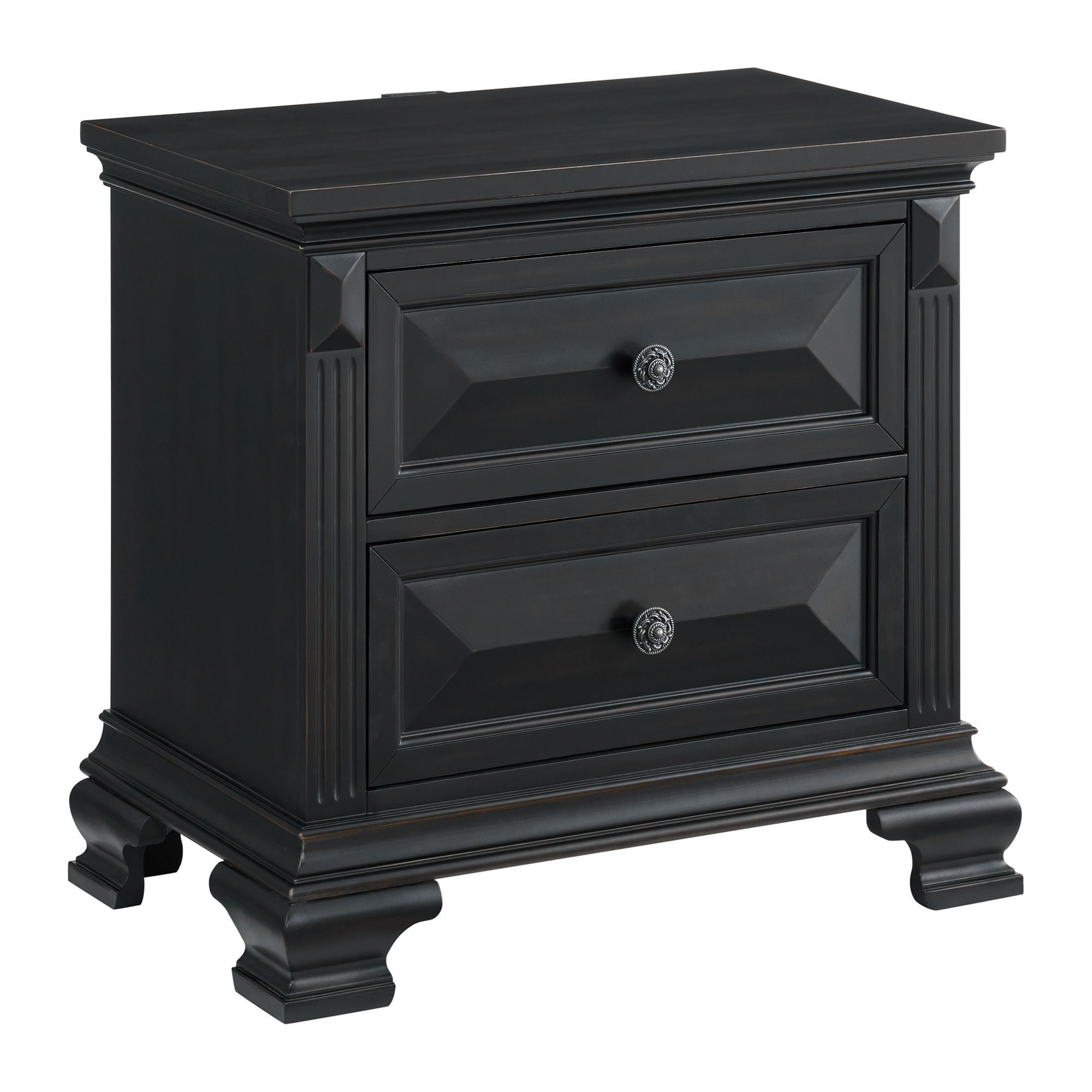 Picket House Furnishings Sumner 2-Drawer Nightstand with USB in Black